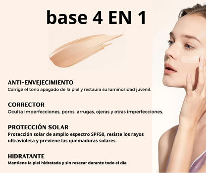 SkinFuse™ | Hybrid 4 en 1 Base Facial | Cubre, protege y dura 12 horas seguidas